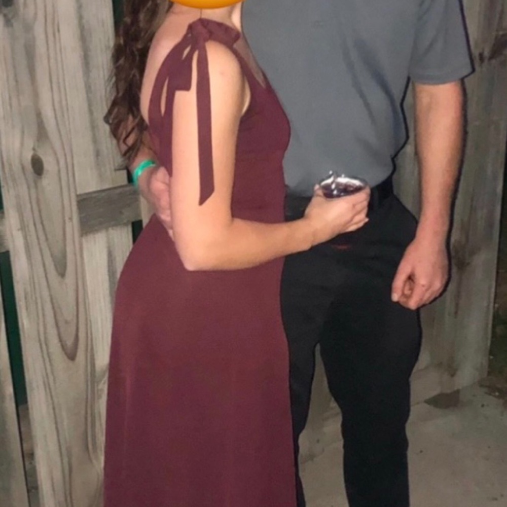 Maroon Birdy Grey Bridesmaid Dress